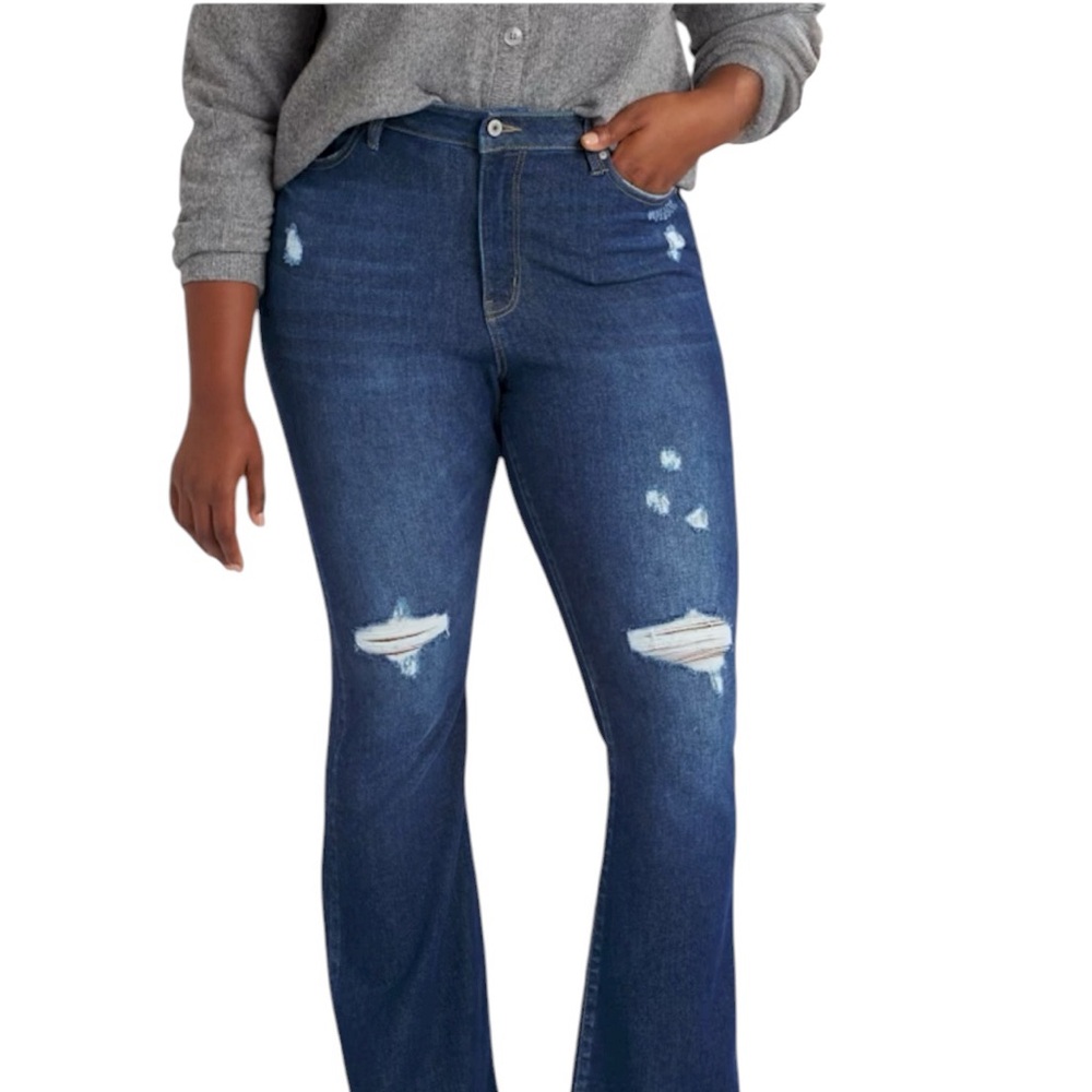 KAN CAN RUMBLE HIGH RISE FLARE JEAN NWOT